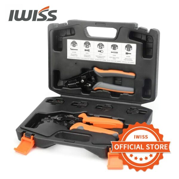 IWISS SN Series Quick Changing Wire Crimper Tool Set Connectors Crimping Plier Kit with 5 Changing Dies(2546B/48B/02C/06WF/6) 1