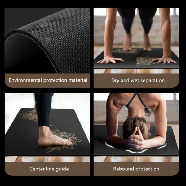 NEW natural rubber Yoga Mat with Position Line Non Slip Carpet Mat For Beginner Environmental Fitness Gymnastics Mats 4