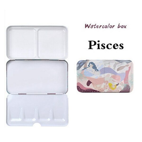 12 Constellations Empty Watercolor Palette Painting Storage Iron Tins Paint Palette With Lid For Painting Art Supplies 4