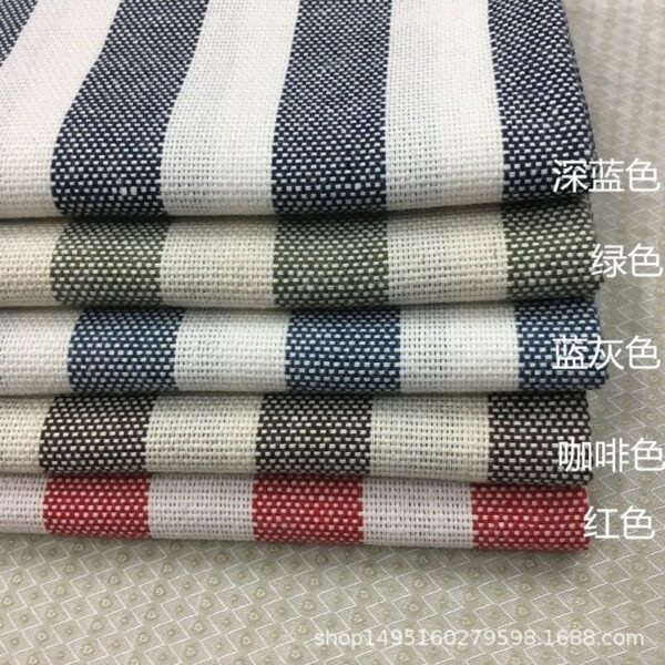 3m/lot Wide Stripes Sofa Fabric Linen Cotton Polyester Hemp Cloth Pillow Window Curtain Mat Bedding Set Home Decoration 1