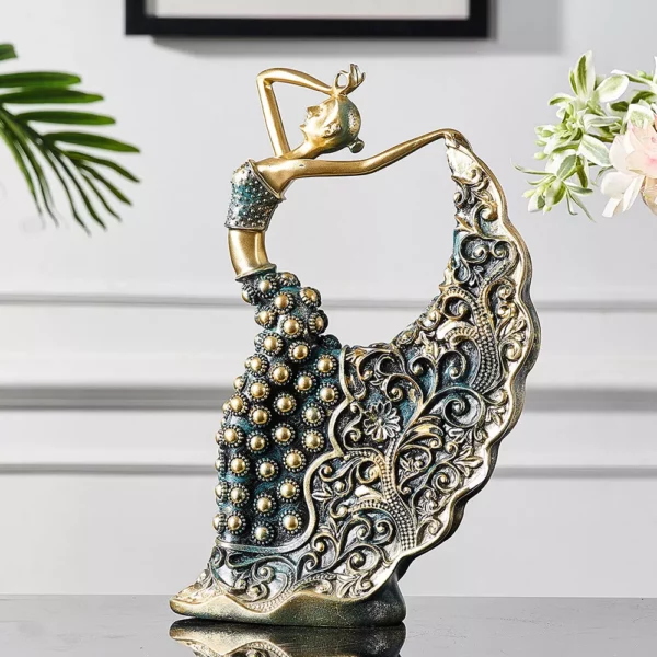 Nordic Decoration Home Office Decor Home Decor Ceramics Sculpture Model Dancer Figurines Peacock Abstract Art Ornament Statue 3