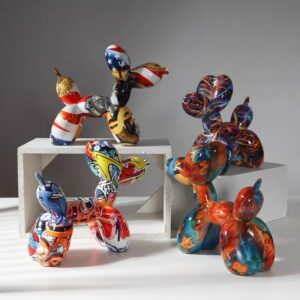 American Style Home Accessories Creative Balloon Dog Decorative Miniature Figurines Resin Office Desk Accessories Home Decor 2