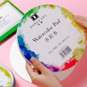 Dorerart Round Cotton Watercolor Paper Pad Postcard 300g Aquarelle Professional Painting Paper Hand Painted Aquarel Art Supplies 1