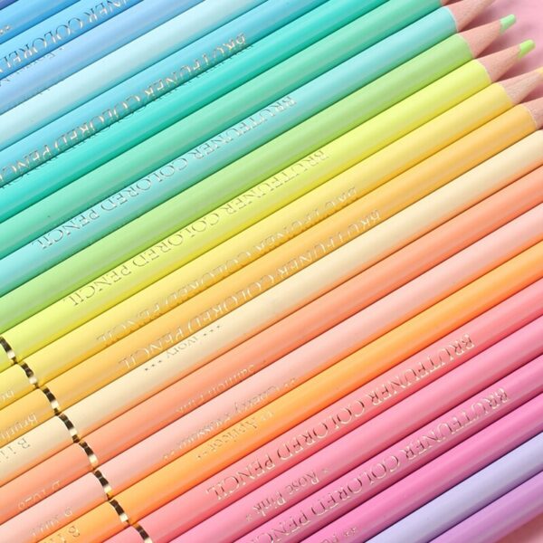 Brutfuner Macaron 50 Shades Oil-Based Colored Pencils Professional Pastel Drawing Comic Sketch Pencil Artist Grade Art Supplies 6