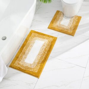 Gradient Color Bathroom Mat Modern Anti-skid Toilet Rugs Set Rectangle U Shape Doormat For Bath Capets Microfiber 50x80 50X50cm 1