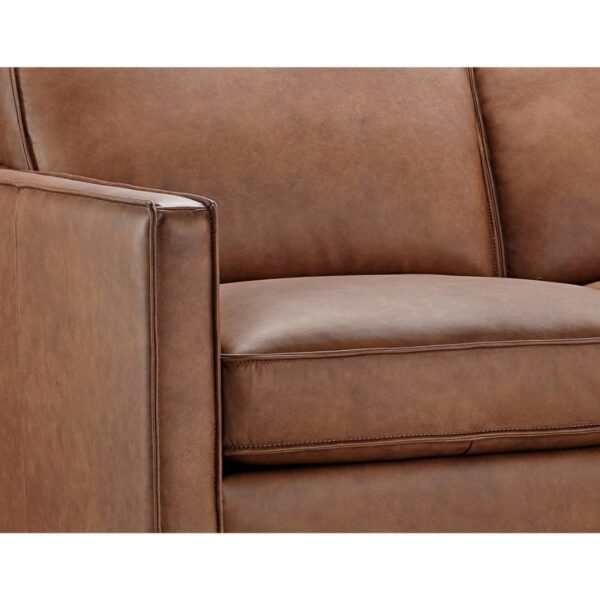 Grain Leather Sofa Living Room Furniture Three-Aeater, Brown Big Sofas 2