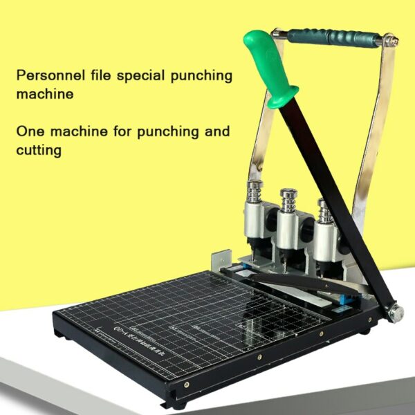 Personnel File Binding Punching Machine With Knife Cutting Paper Manual Micro Three-Hole Puncher Financial Voucher Puncher 4