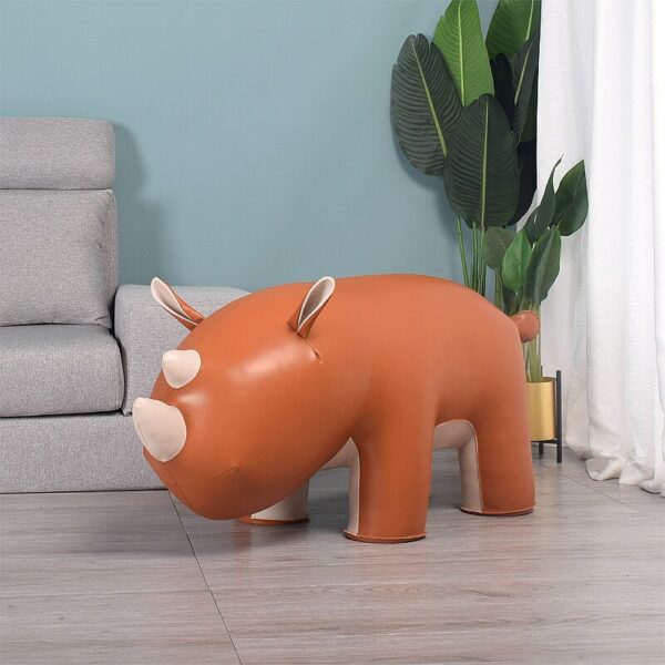 LARGE RHINOCEROS STOOL Microfiber Leather Surface A Special Furniture For Your Home Decoration Rhinoceros Stool 6