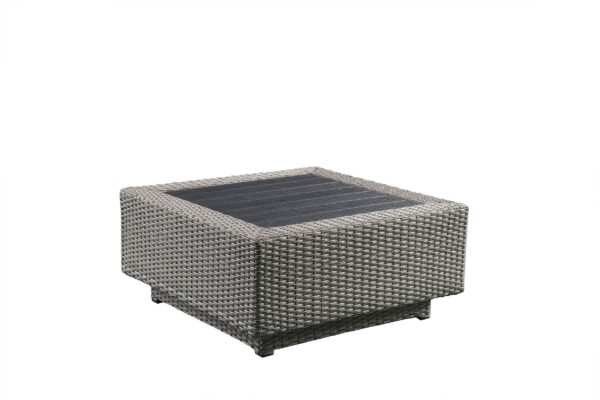 Modern Classic Salena Patio Sectional and Cocktail Table in Beige Fabric Gray Wicker for Garden Yard Home  Leisure Furniture 6