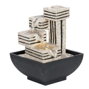 Desktop Water Fountain Waterfall Fountains Tabletop Fountains Micro Landscape with LED Zen for Desk Office Decoration Gifts Arts 2