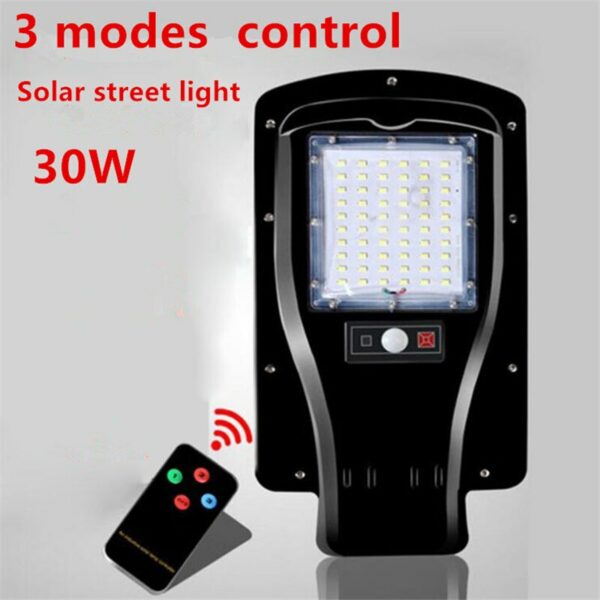 30W led street lamps solar outdoor lighting led-e40 3-Mode Setting 7200mAh Lithium Battery with remote control 10pcs/lot 3