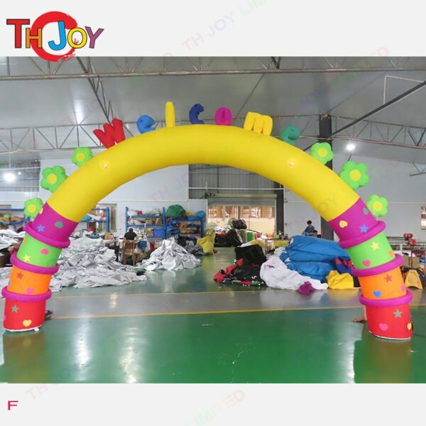 Free air shipping 5x3m inflatable welcome arch with led light 3