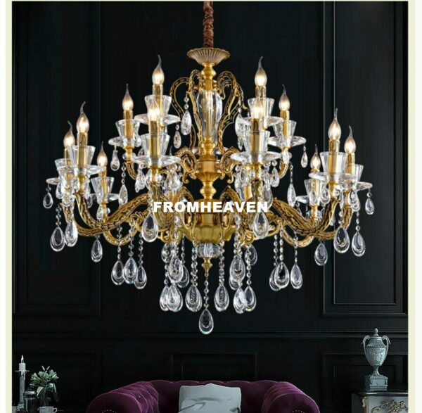 Free Shipping Crystal chandelier For Living Room Bronze Chandelier Decoration Modern Chandeliers Lighting Kitchen Hanging Lamp 3