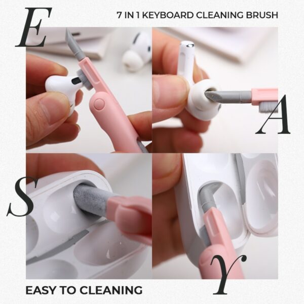 7-in-1 Computer Keyboard Cleaner Brush Kits Earphone Cleaning Pen for Headset Keyboard Cleaner Keycap Puller Kit Cleaning Tools 3