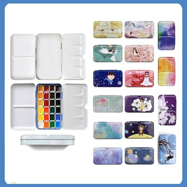 12 Constellations Empty Watercolor Palette Painting Storage Iron Tins Paint Palette With Lid For Painting Art Supplies 5