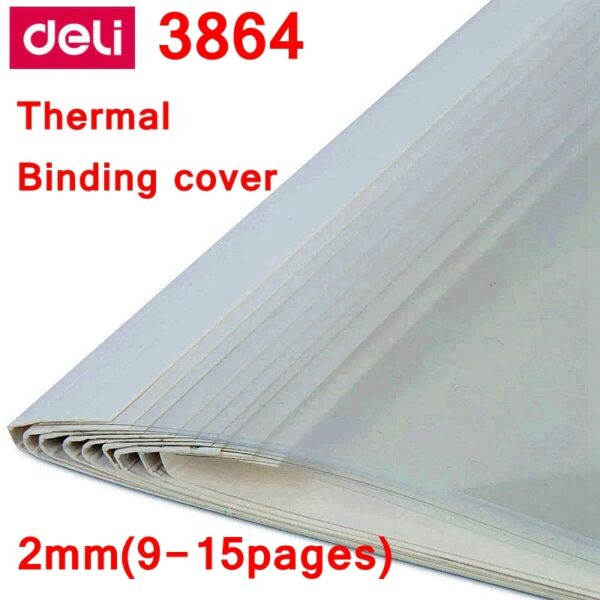 10PCS/LOT Deli 3864 thermal binding cover A4 Glue binding cover 2mm (9-15 pages) thermal binding machine cover 1