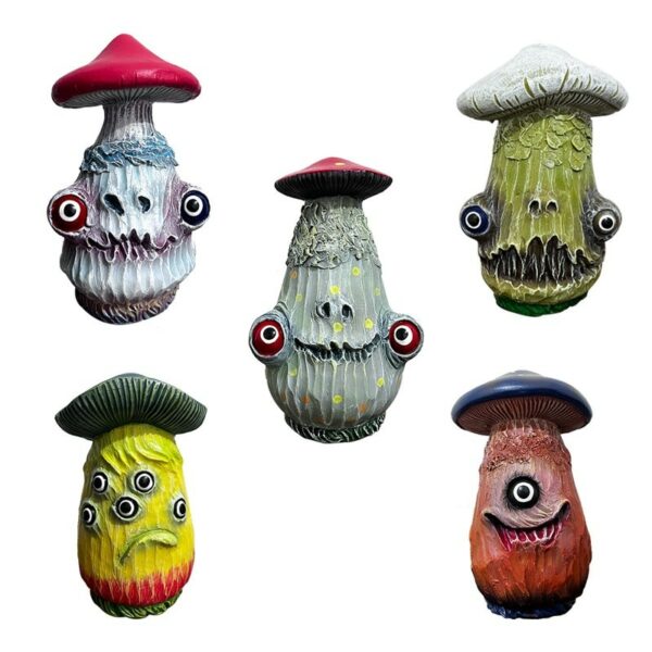 New Halloween Creative Skull Mushroom Sculpture Monster Resin Crafts Home Garden Decorations Office Desktop Decorations 5