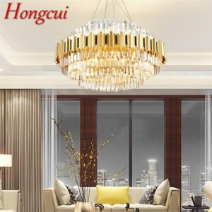 Hongcui Pendant Light Postmodern Gold Luxury Crystal LED Lamp Chandelier For Home Dining Living Room 1