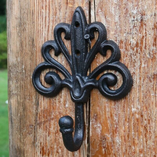 European-style Palace Retro Cast Iron Wrought Iron Flower Hook Single Hook Wall Hanging Decoration Coat Hook Home Decoration 6