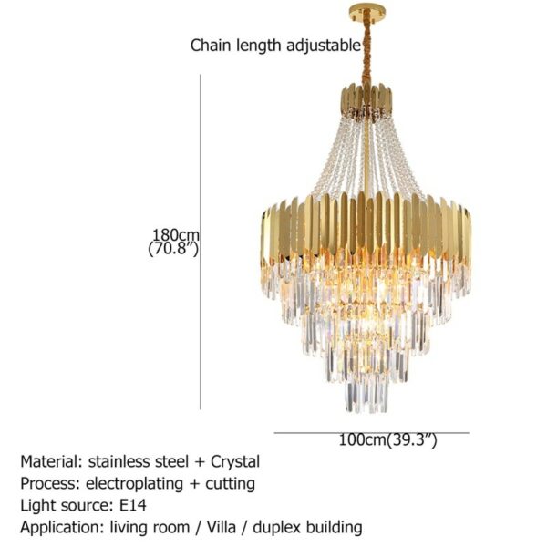 OUTELA Chandelier Gold Pendant Lamp Fixtures Postmodern LED Light for Home Living Dining Room Villa 6