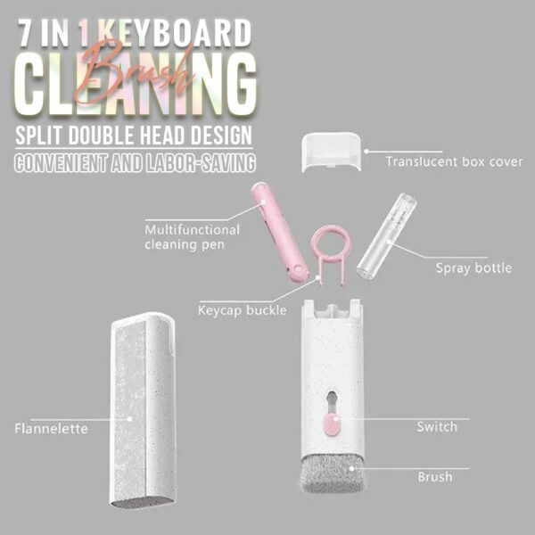 7-in-1 Computer Keyboard Cleaner Brush Kits Earphone Cleaning Pen for Headset Keyboard Cleaner Keycap Puller Kit Cleaning Tools 6