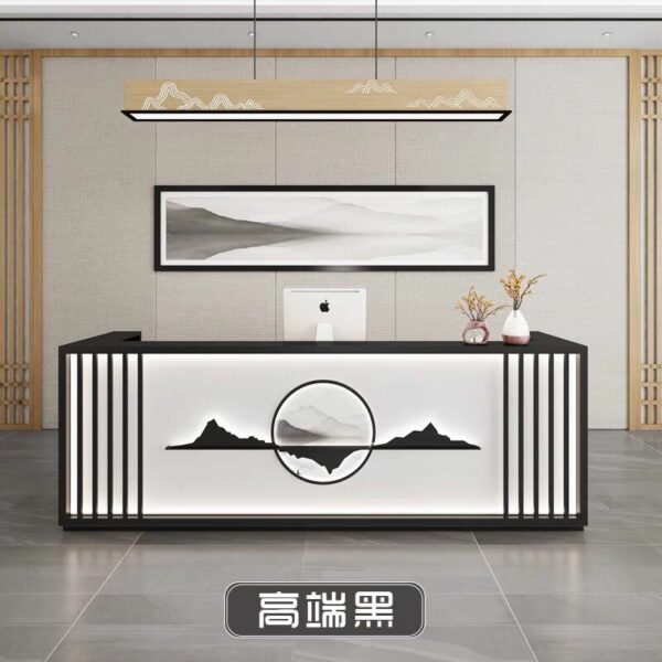 New Chinese-style cashier counter shop bar foot massage ear shop health center beauty salon hotel reception desk empfangstheke 5