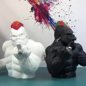 Animal Gorilla Sculpture Modern Resin Crafts Angry King Kong Gorilla Home Decoration Living Room And Office Statue Birthday Gift 2