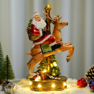 Christmas Statue Santa Claus Resin Christmas Sculptures For Living Room Ornaments For Home Office Desk Decoration Gingerbread 2