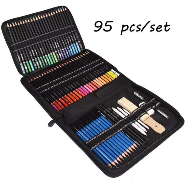 145PCS Color Pencil and Sketch Pencils Set for Drawing Art Tool Kit 96 Pcs Watercolor Metallic Oil Pencil Artist Art Supplies 4