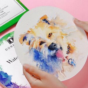 Dorerart Round Cotton Watercolor Paper Pad Postcard 300g Aquarelle Professional Painting Paper Hand Painted Aquarel Art Supplies 2