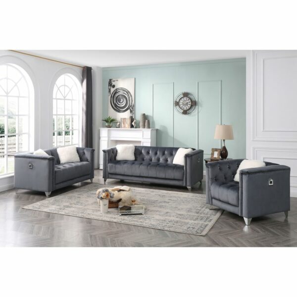 2pc Sofa and Loveseat Velvet living room modern sofa two-seater sofa with handles and tufted upholstery 34.00" x 81.00" x 30.00" 1