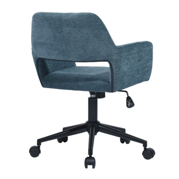 25.6" L x 21.3"W Home Modern Furniture Office Desk Chair Computer Chair Fashion Velvet Adjustable Swivel Office Chair Blue 4