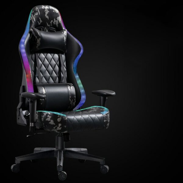 New Fashion Gaming Chair Camouflage PU Leather Computer Chair RGB  Gamer Chair High Quality Ergonomic Chair Boys Bedroom Chair 2