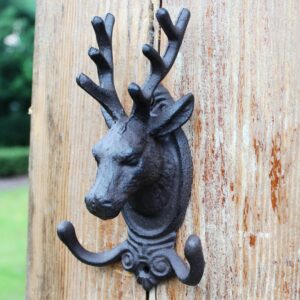 European and American Iron Art Hook Clothes and Hats Deer Head Double Hook Garden Courtyard Wall Hanging Wall Decoration 2