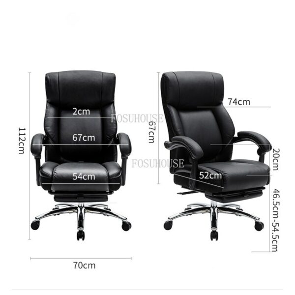 Boss Business Lifting Swivel Office Chairs Reclining Bedroom Dormitory Backrest Armchair Leather Hotel Front Desk Computer Chair 6