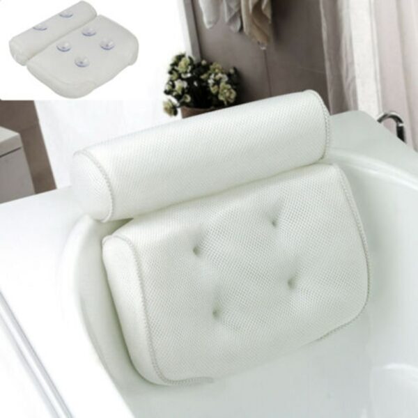 SPA Bath Pillow with Suction Cups Neck and Back Support Headrest Pillow Thickened for Home Hot Tub Bathroom Cushion Accersories 1