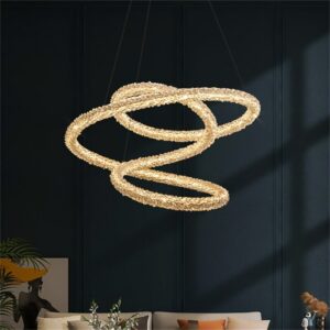 Hongcui Modern Creative Pendant Lamp LED Fixtures Gold Decorative Crystal Chandelier Lights For Home Living Dining Room 2