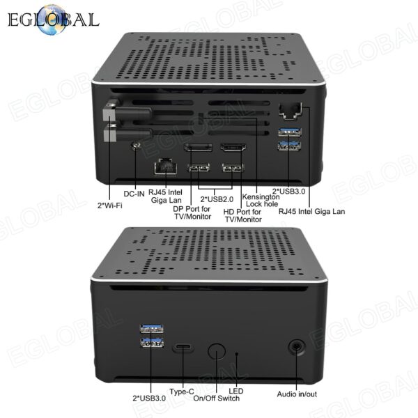 Fan Mini PC Core i9 10880H 32GB RAM DDR4 (2*16GB) 1TB NVME SSD 2 Intel Lans Windows 10 Micro PC Mini Computer 4K HTPC DP HDMI 1