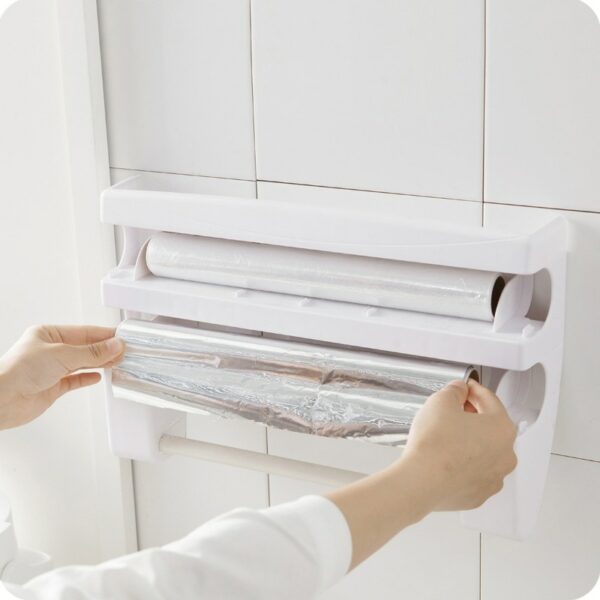 1 PC Kitchen Cling Film Cutting Holder Sauce Bottle Tin Foil Paper Storage Rack Paper Towel Holder Kitchen Organizer 6