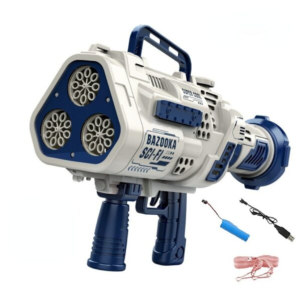 Bubble Gun Rocket 24 Hole Soap Bubble Machine Gun Shaped Automatic Blower Charging with Light Toys Childrens Day Gift Bubble Gun 5