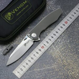 Kevin John VENOM 4 Wing flipper folding knife S35VN blade solid titanium handle outdoor camping hunting pocket fruit knives EDC 1