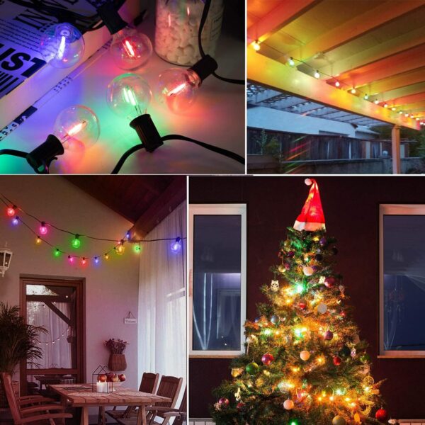 Solar Outdoor Lights G40 LED Colorful Garland String Light USB 25LED Garden Lamp Solar Power Christmas Decoration 6