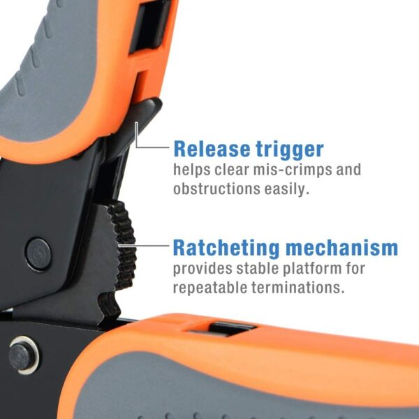 IWISS Crimping Tool Kits with Wire Stripper and Cable Cutters Suitable for Non-Insulated & Insulated Cable End-Sleeves Terminals 5