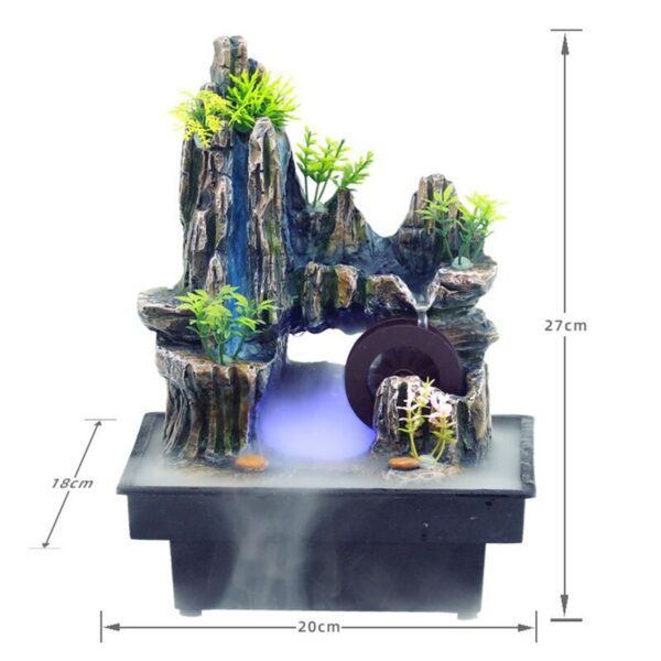 Indoor Relaxation Desktop Fountain Waterfall with Rockery Plant Atomizing Humidifier Perfect for Office Home Bedroom Desk Decor 6