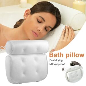 SPA Bath Pillow Bathtub Pillow with Suction Cups Neck Back Support Thickened Bath Pillow for Home Spa Tub Bathroom Accessories 2