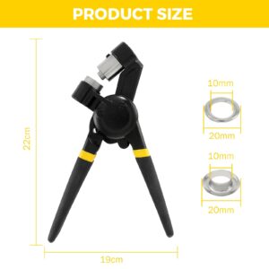 3/8Inch 10mm Grommet Plier Kit 500 Grommet Hollow Hole Punch Tool Black Hand Press Handheld Eyelet Setter Tarp Leather Canvas 2