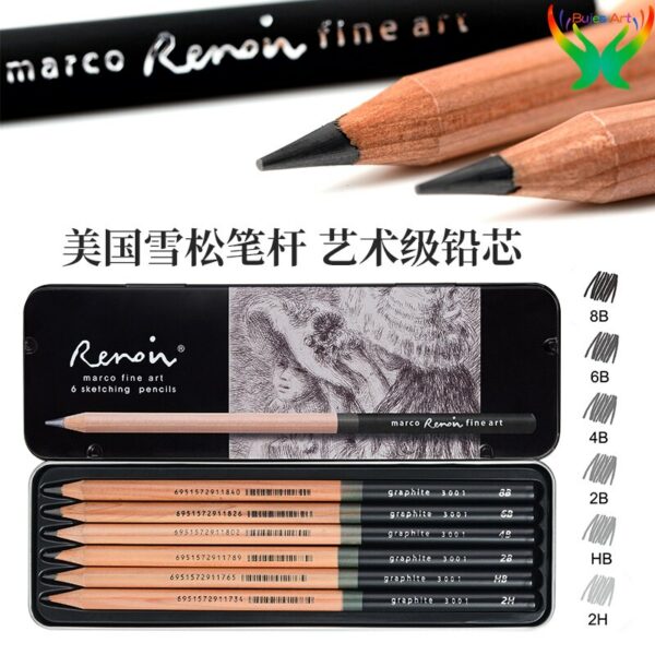 Marco renoir art suit heavy color oil painting drawing pencil stick color lead suit gift box for art design students at supplies 4