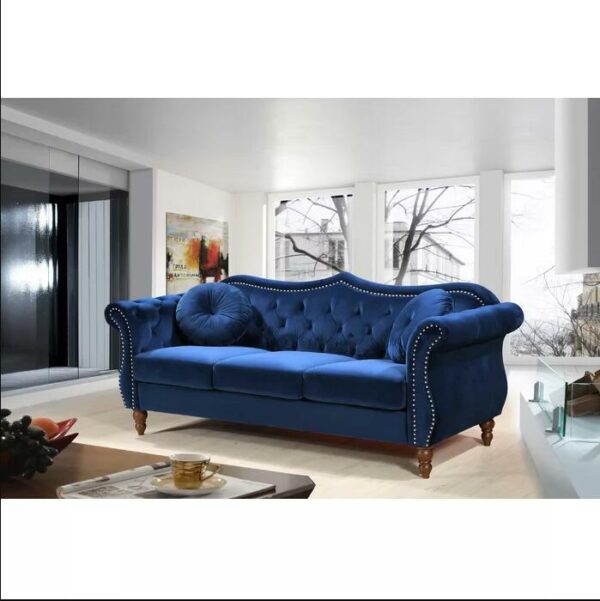 Luxury Living Room Sofa 2 Piece Velvet Living Room Set with Solid + Manufactured Wood 4