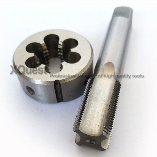 2pcs Metric Thread Right hand Tap and Die set M28 Machine Straight Flute plug taps round dies M28X3 M28X2 M28X1.5 M28X1 cutting 5