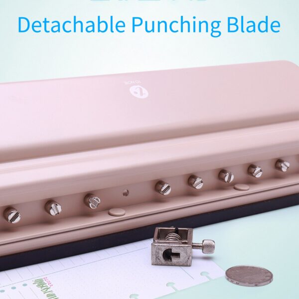 KW-triO Handheld DIY Mushroom 12 Holes Punch Puncher Paper Cutter with Ruler 6 Sheets Punch Capacity A4 / A5 / A7 / B5 6